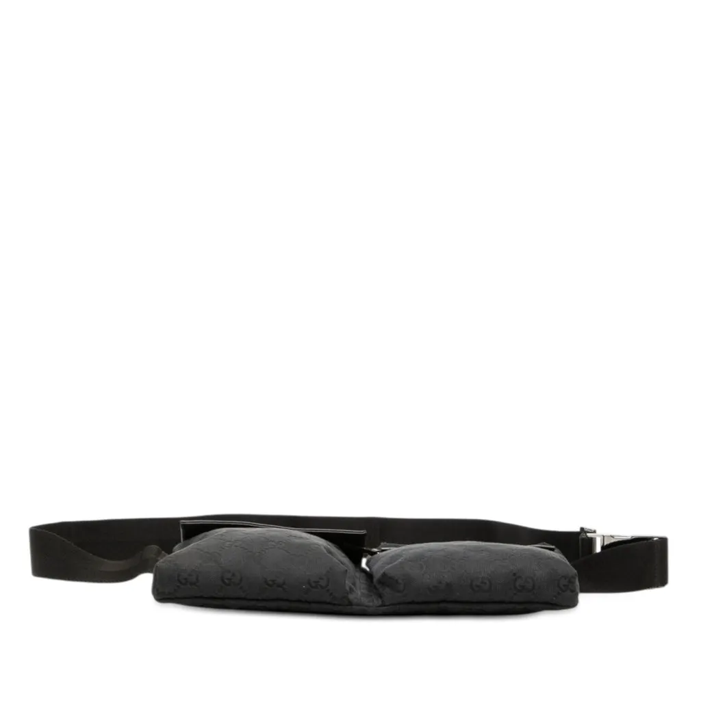 Gucci GG Canvas Double Pocket Belt Bag Black Very good - Inside View
