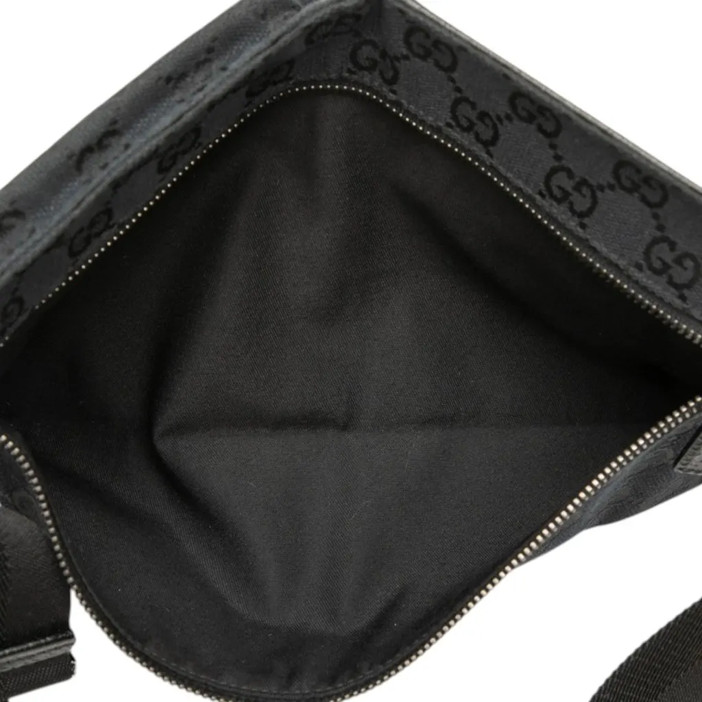 Gucci GG Canvas Double Pocket Belt Bag Black Very good - Model View