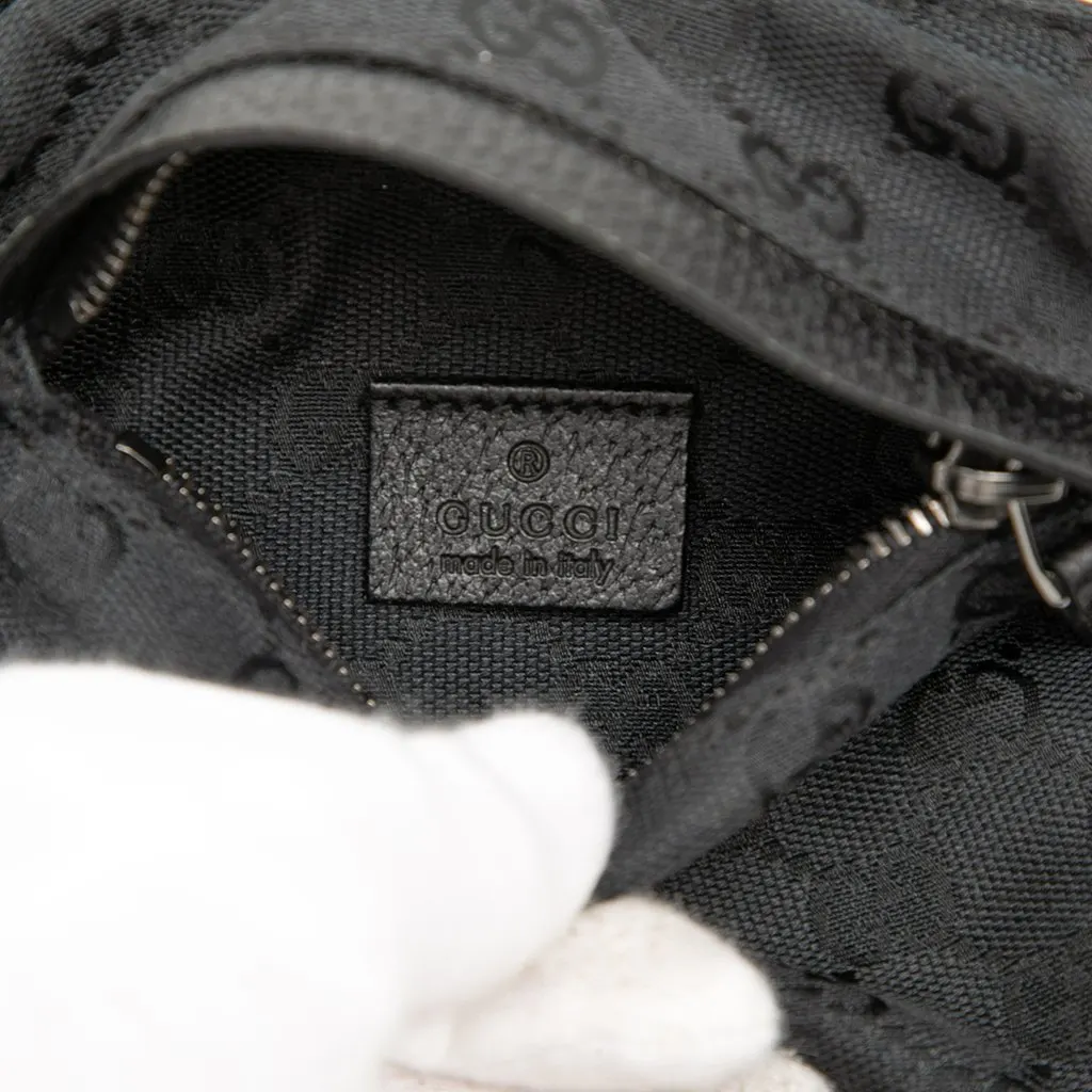 Gucci GG Canvas Double Pocket Belt Bag Black Very good - Box View