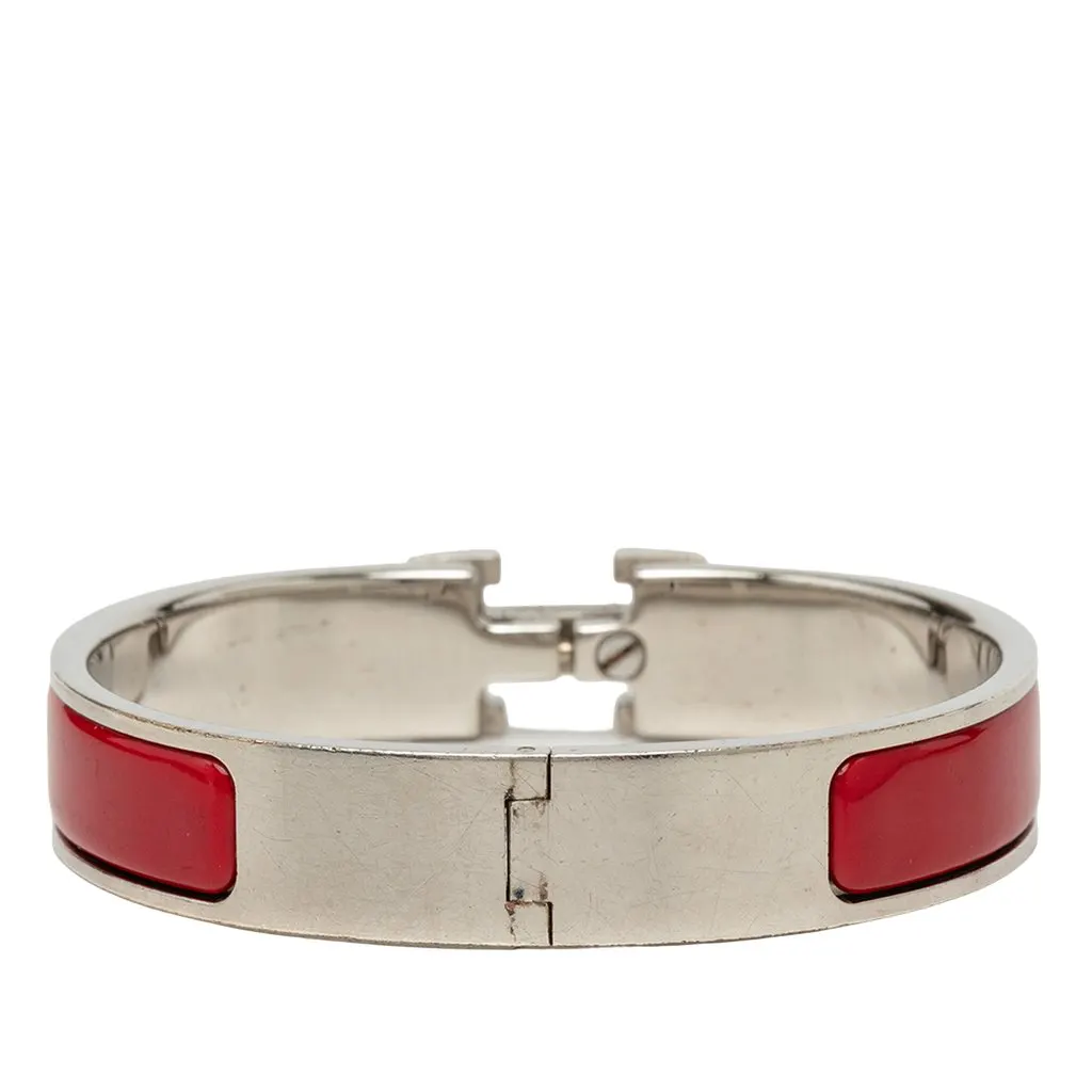 Hermès Narrow Enamel Clic H Bracelet PM Red Very good - Inside View
