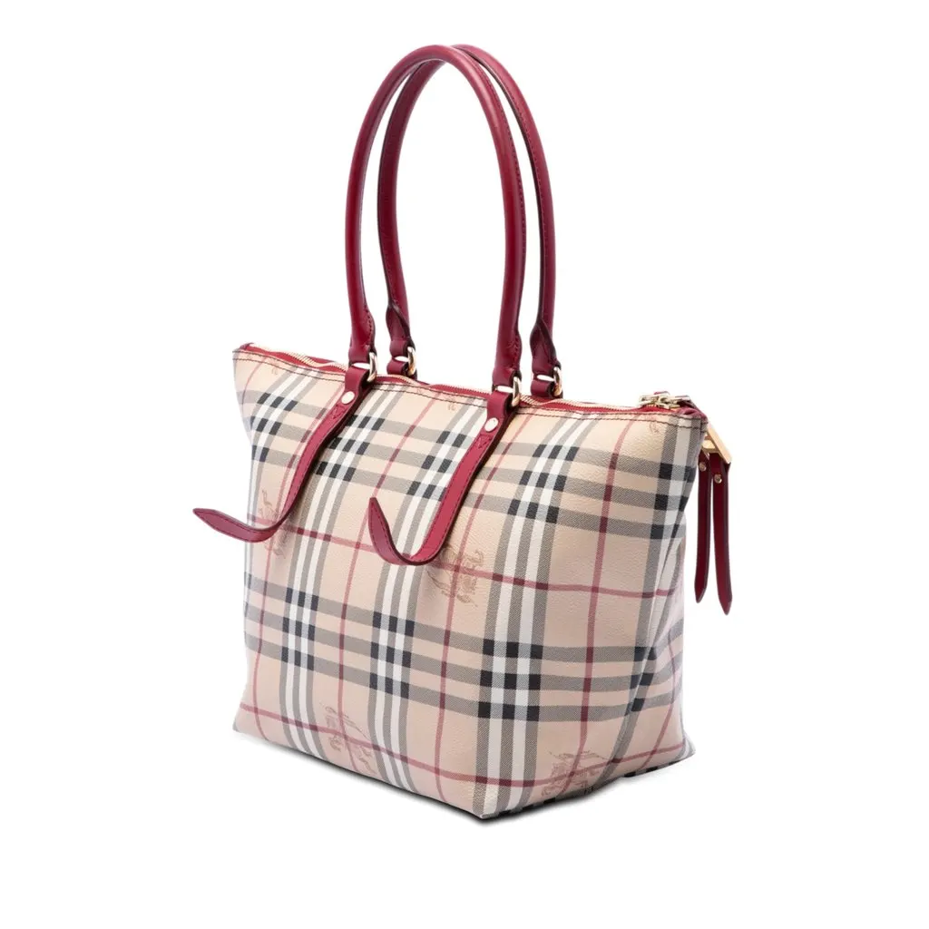 Burberry Small Haymarket Check Coated Canvas Salisbury Tote Beige Very good - Back View