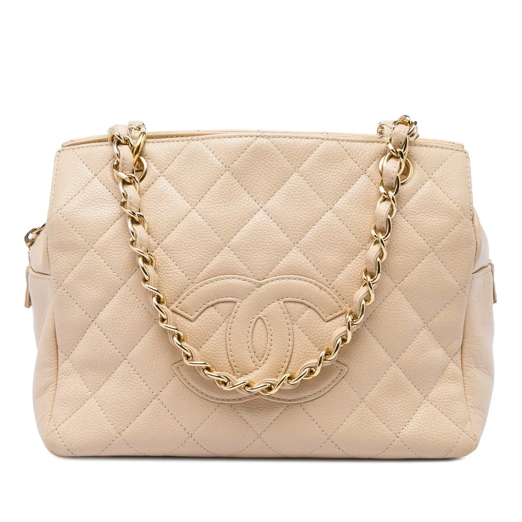 Chanel Petite Caviar Timeless Tote Brown Leather Very good - Front View