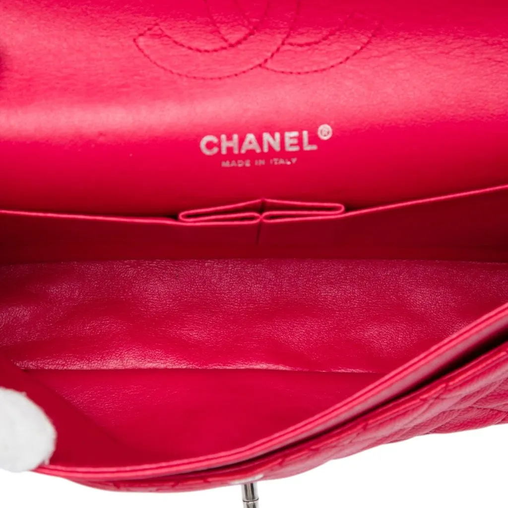 Chanel Medium Classic Caviar Double Flap Pink Leather Very good - Model View