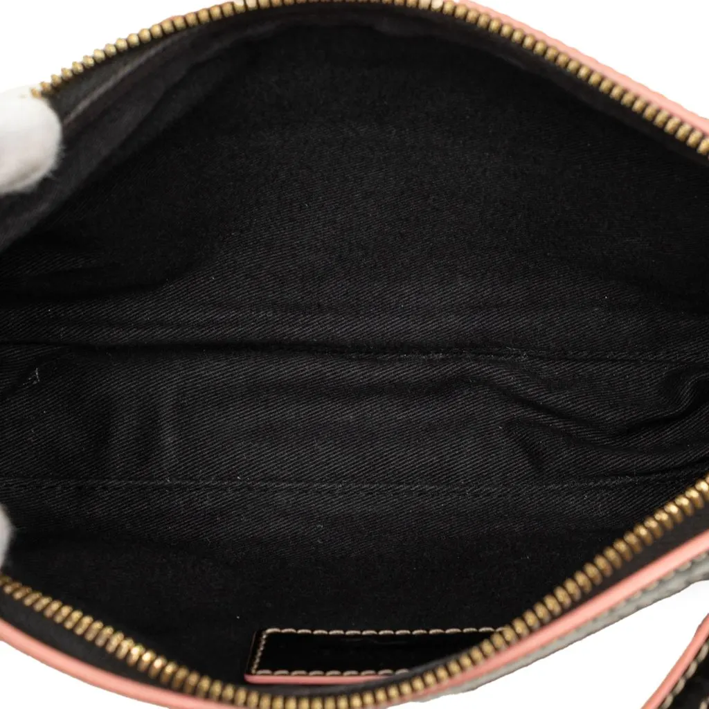 LOEWE Anagram PVC Coated Canvas Shoulder Bag Red Very good - Model View