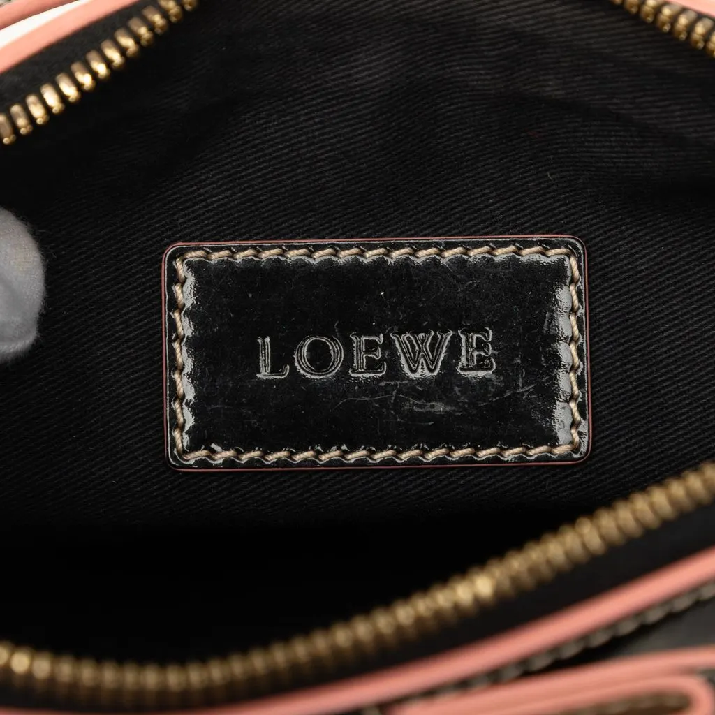 LOEWE Anagram PVC Coated Canvas Shoulder Bag Red Very good - Box View