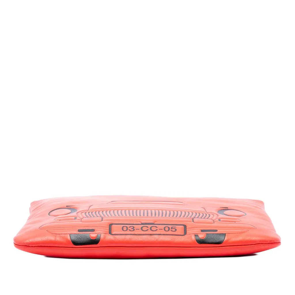 Chanel Medium Printed Lambskin Cuba La Habana O Case Clutch Orange Leather Very good - Inside View
