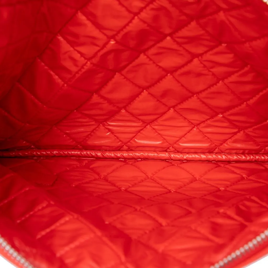 Chanel Medium Printed Lambskin Cuba La Habana O Case Clutch Orange Leather Very good - Model View