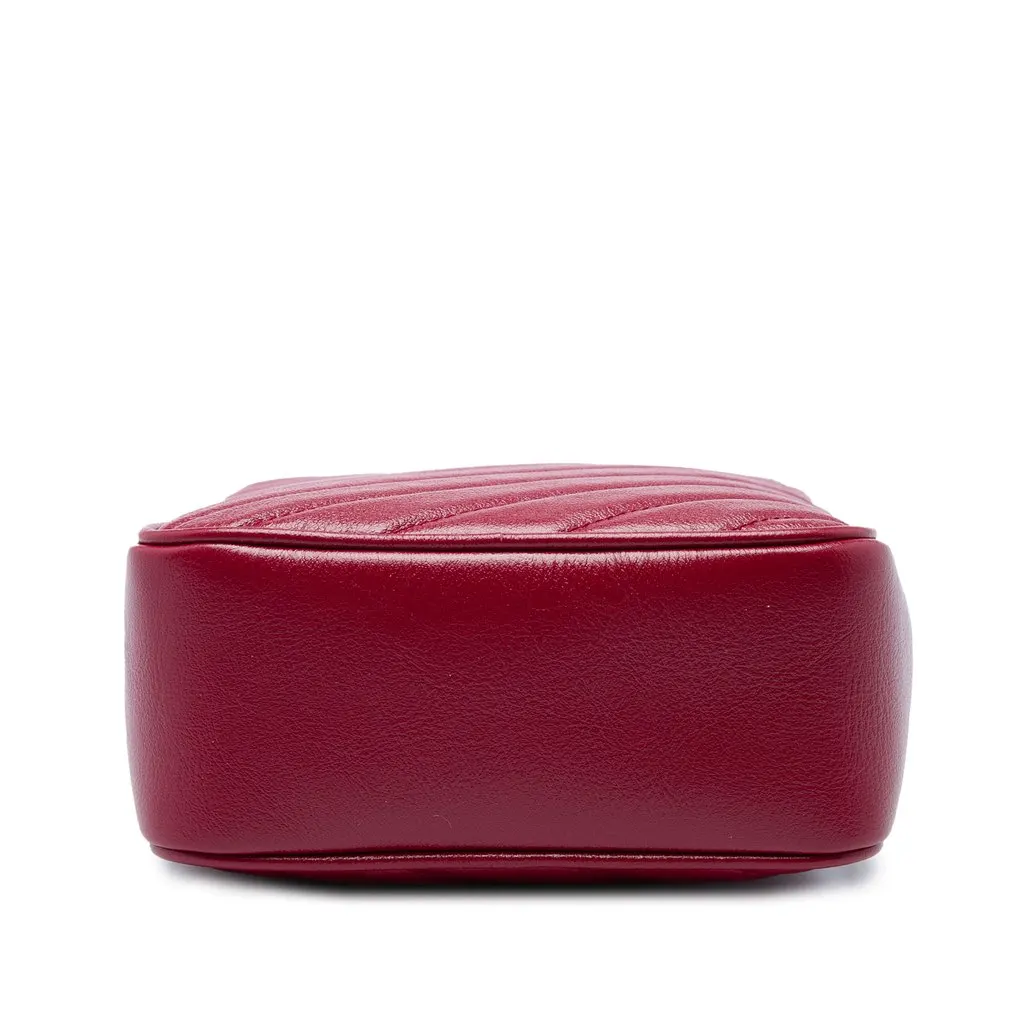 Gucci GG Marmont Matelasse Leather Double Zip Crossbody Red Leather Very good - Inside View