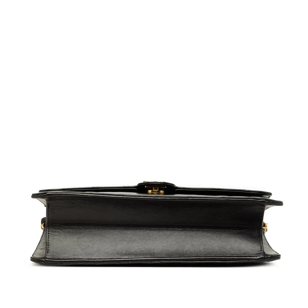 Chanel Medium CC Quilted Lambskin Single Flap Black Leather Very good - Inside View