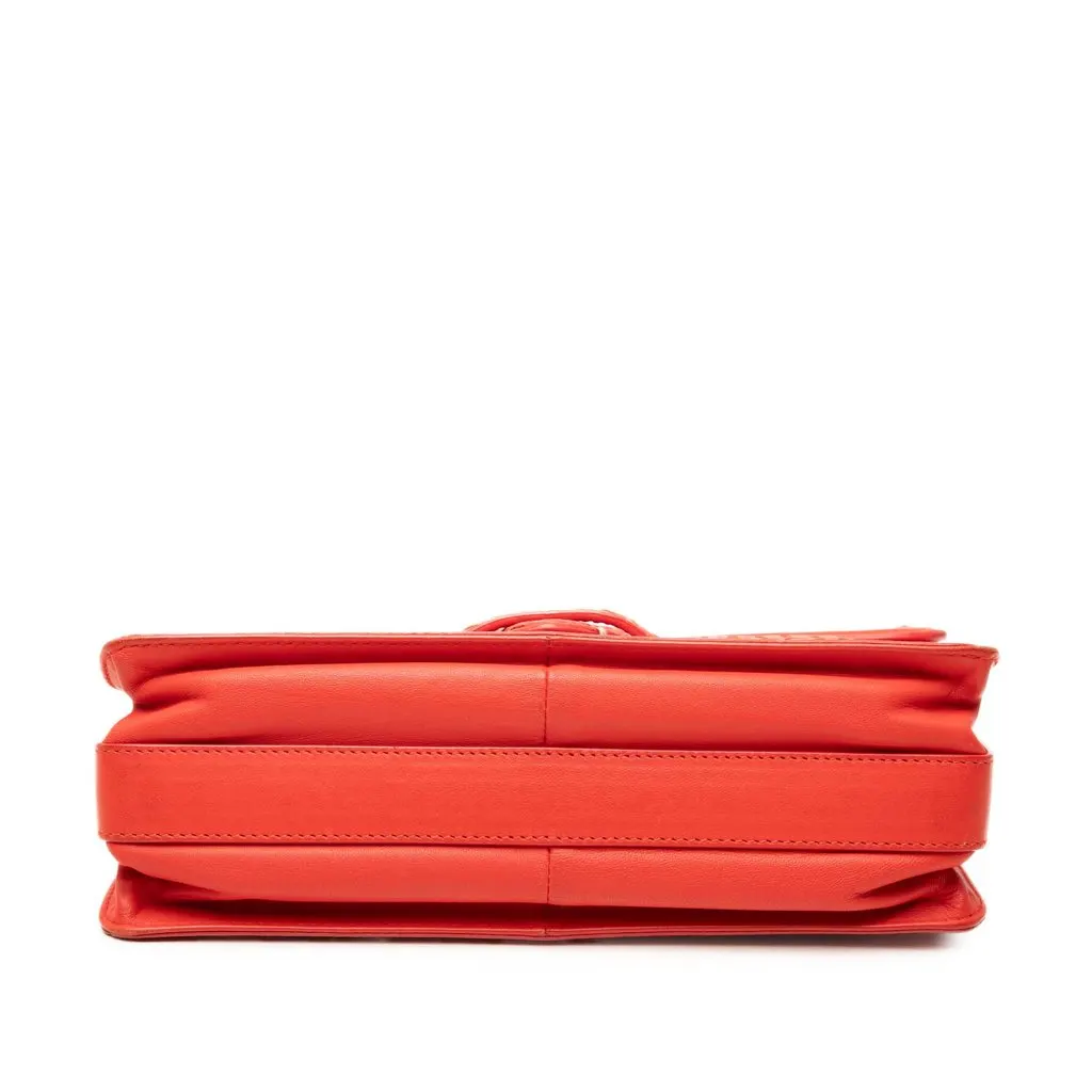 Bottega Veneta Intrecciato Trimmed Nappa Rialto Shoulder Bag Orange Leather Very good - Inside View