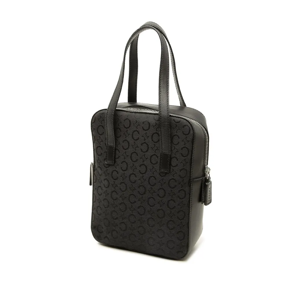 Celine C Macadam Canvas and Leather Handbag Grey Canvas Good - Back View