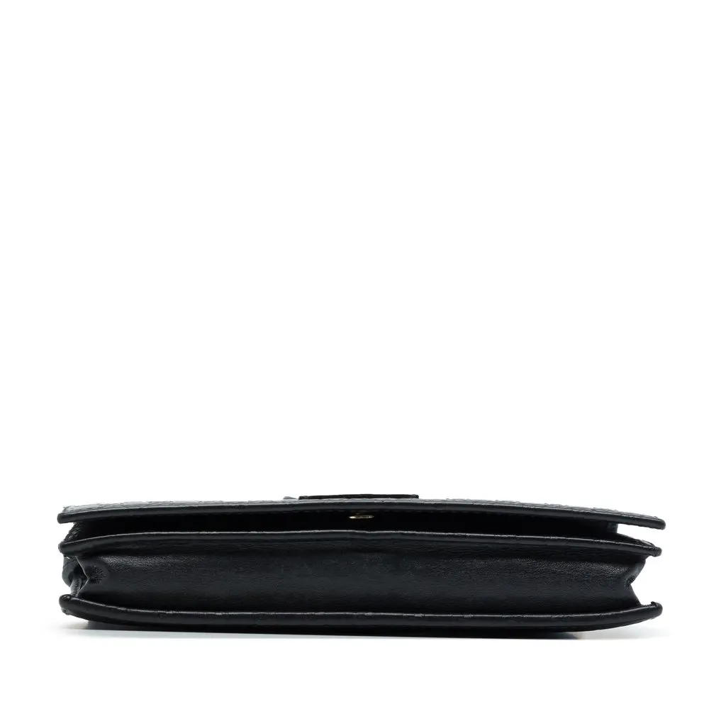 Gucci Microguccissima Wallet on Strap Black Leather Good - Inside View