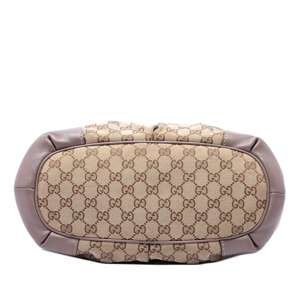 Gucci GG Canvas Sukey Satchel Beige Canvas Good - Inside View