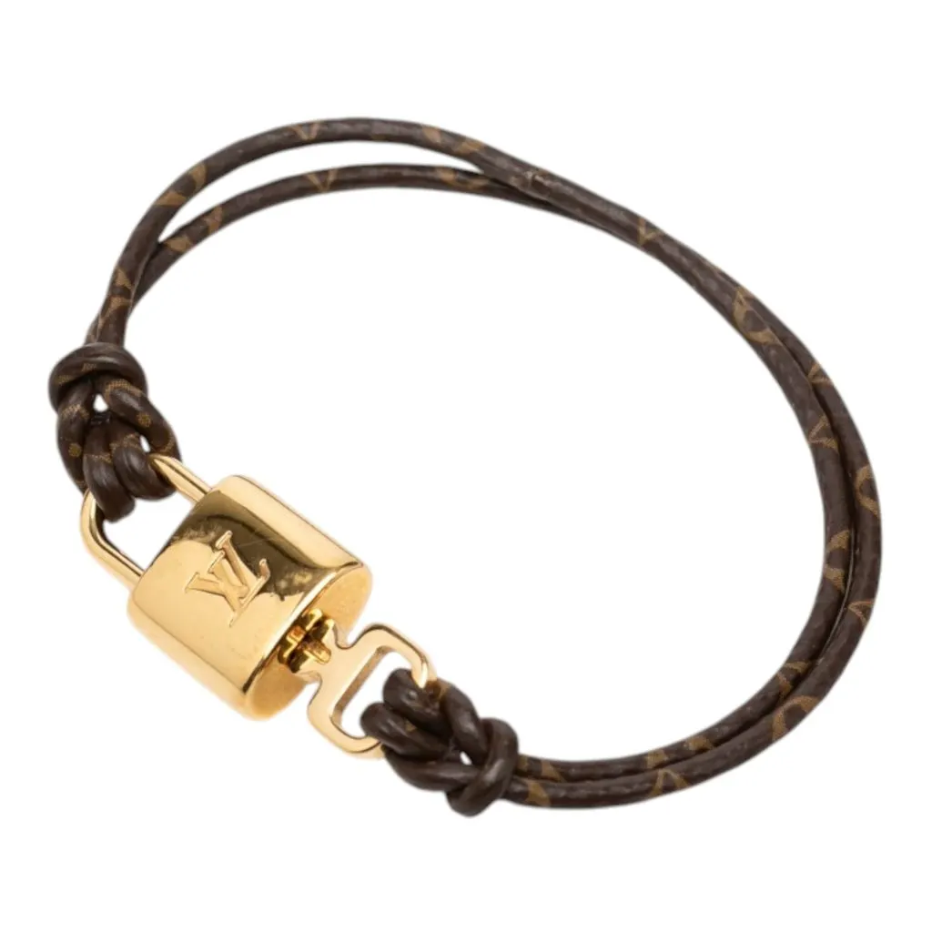 Louis Vuitton Monogram LV Padlock Bracelet 17 Brown Canvas Very good - Back View