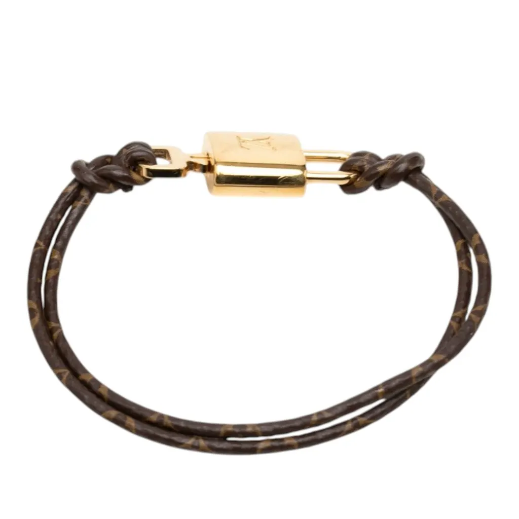 Louis Vuitton Monogram LV Padlock Bracelet 17 Brown Canvas Very good - Inside View
