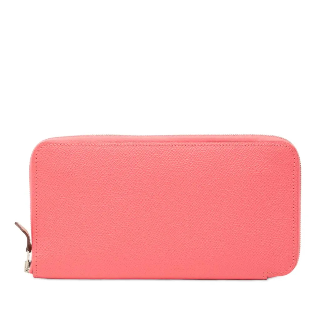 Hermès Epsom Silk'In Classique Long Wallet Pink Leather Very good - Front View