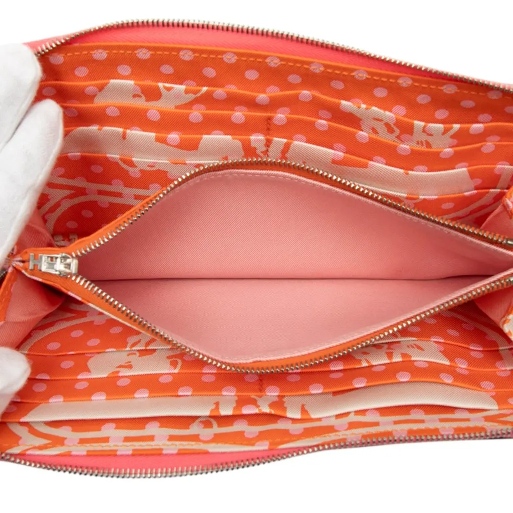 Hermès Epsom Silk'In Classique Long Wallet Pink Leather Very good - Model View