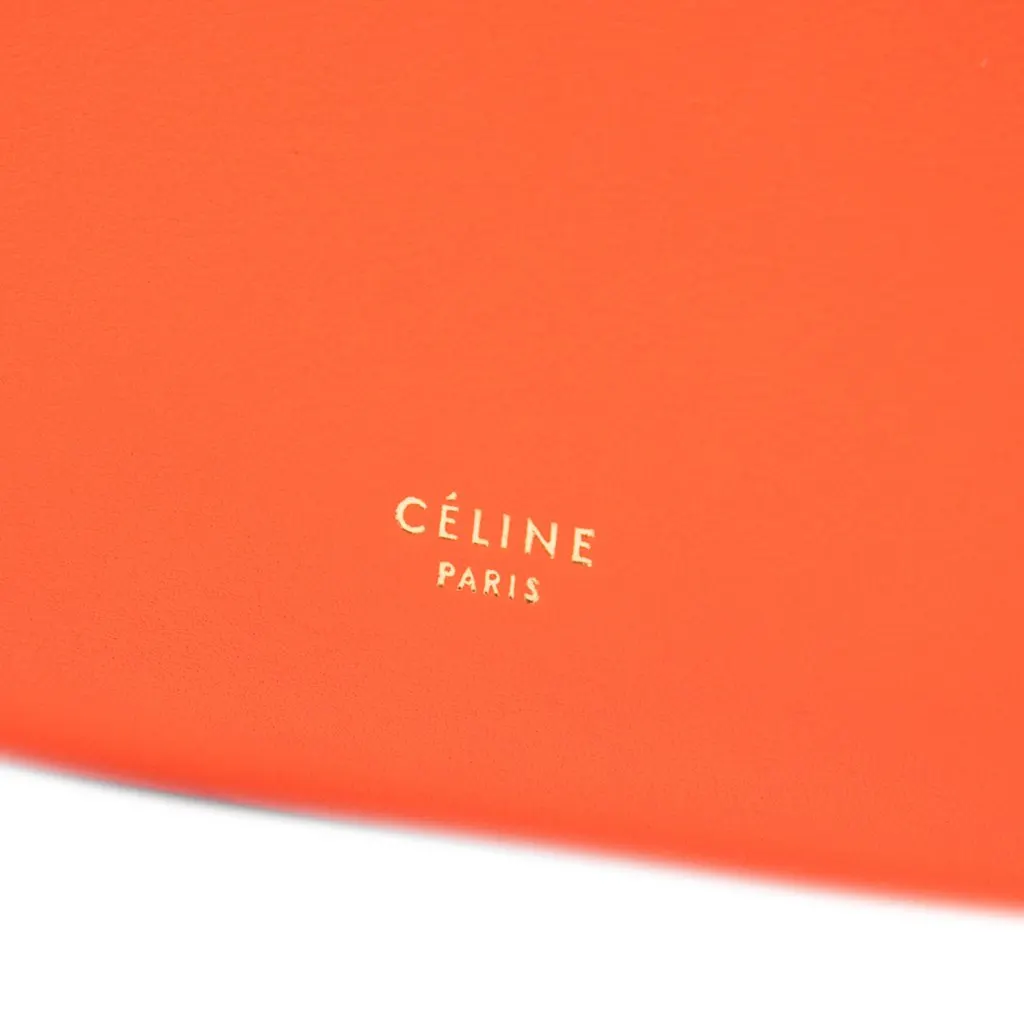 Celine Mini Smooth Calfskin Tie Knot Tote Orange Leather Very good - Box View