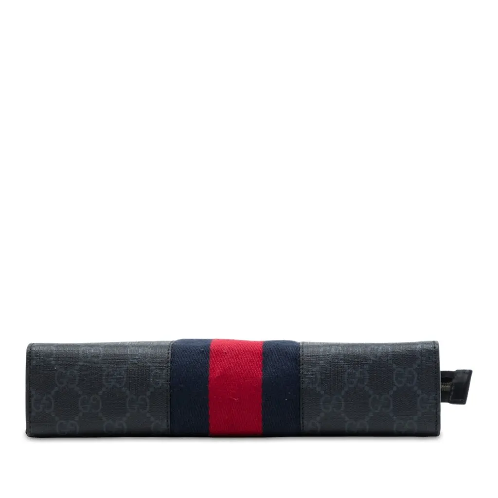 Gucci GG Supreme Web Clutch Black Very good - Inside View