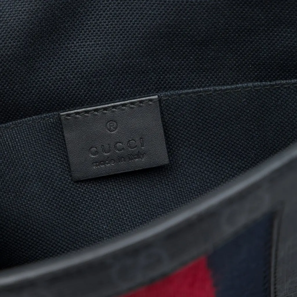 Gucci GG Supreme Web Clutch Black Very good - Box View