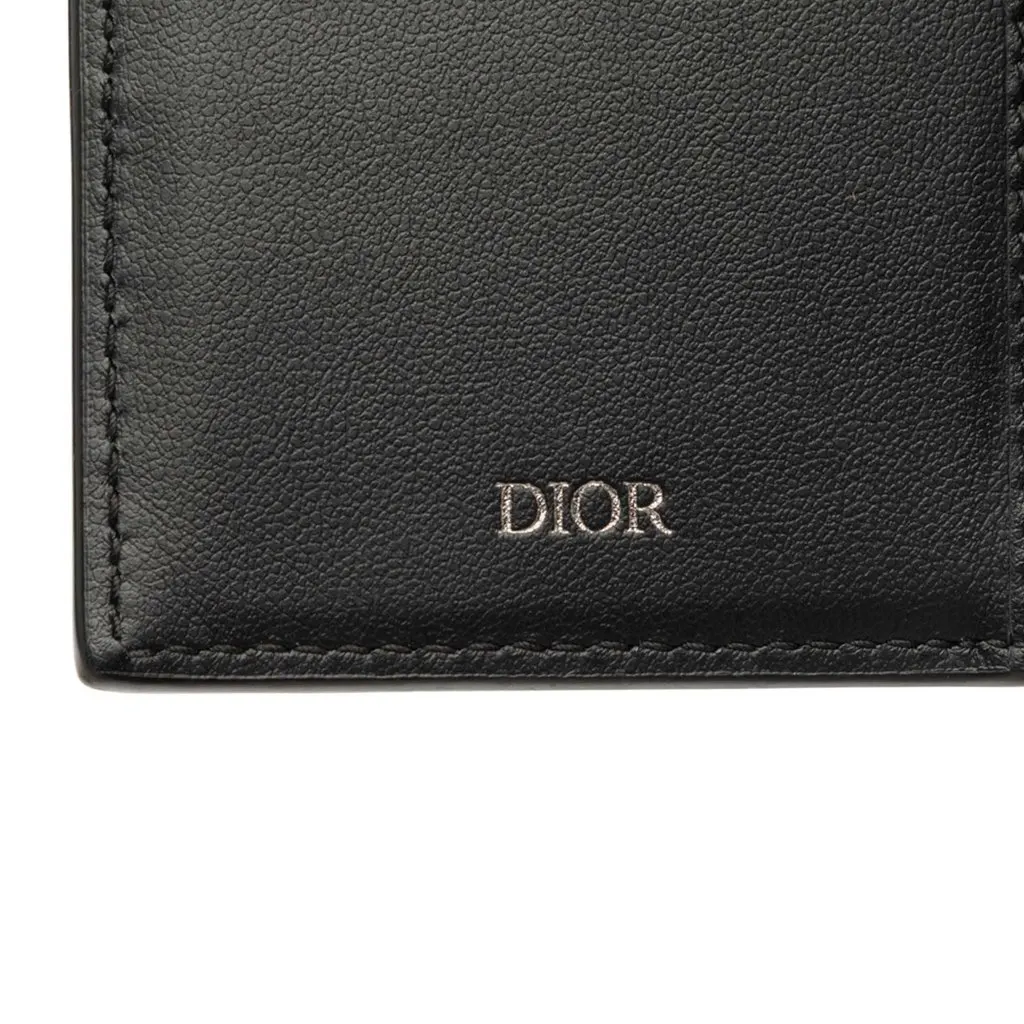 Dior Grained Calfskin CD Icon Long Bifold Wallet Black Leather Very good - Box View