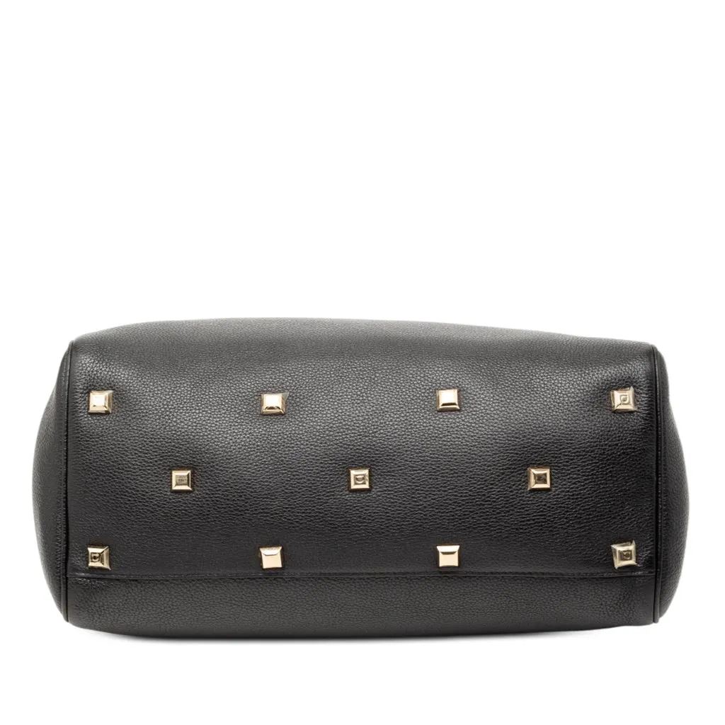 Salvatore Ferragamo Leather Studio Satchel Black Leather Good - Inside View