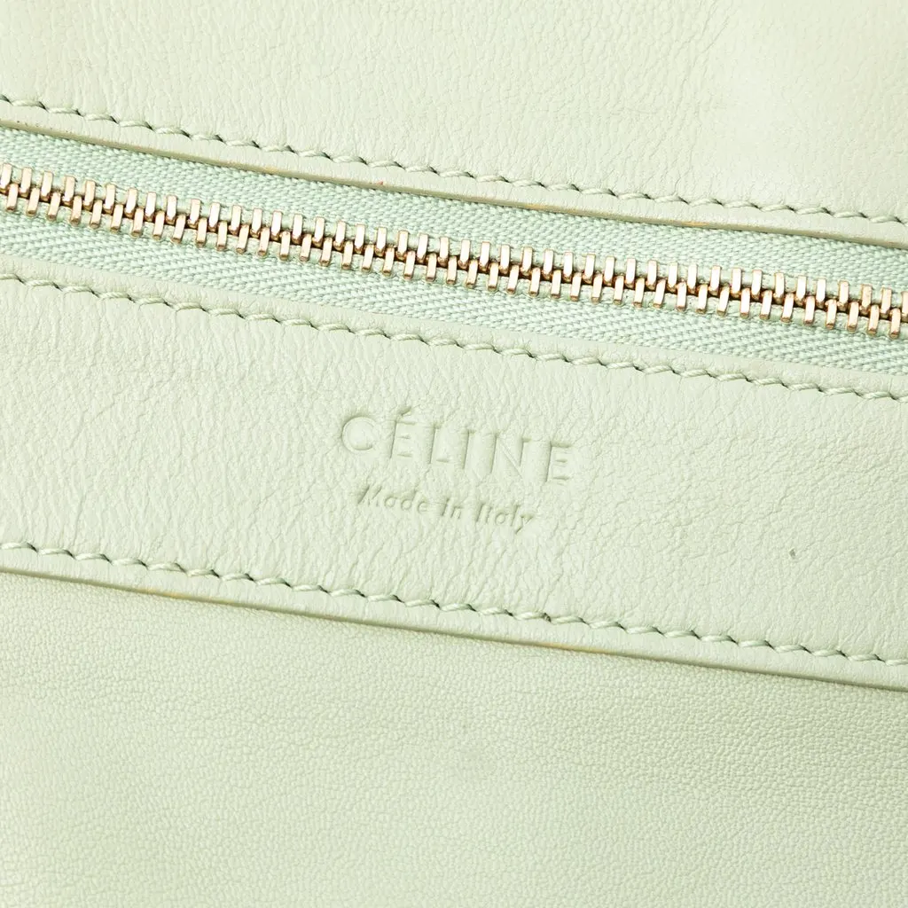 Celine Bicolor Leather Vertical Cabas Tote Green Leather Very good - Box View