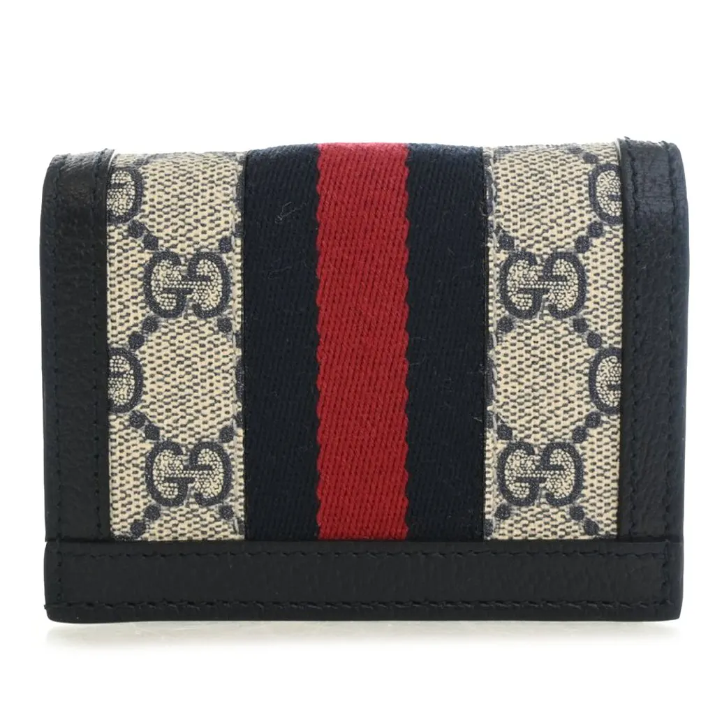Gucci GG Supreme Web Ophidia Compact Wallet Beige Very good - Back View