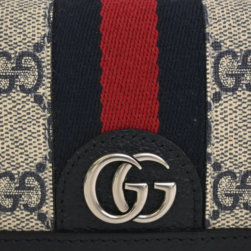 Gucci GG Supreme Web Ophidia Compact Wallet Beige Very good - Box View