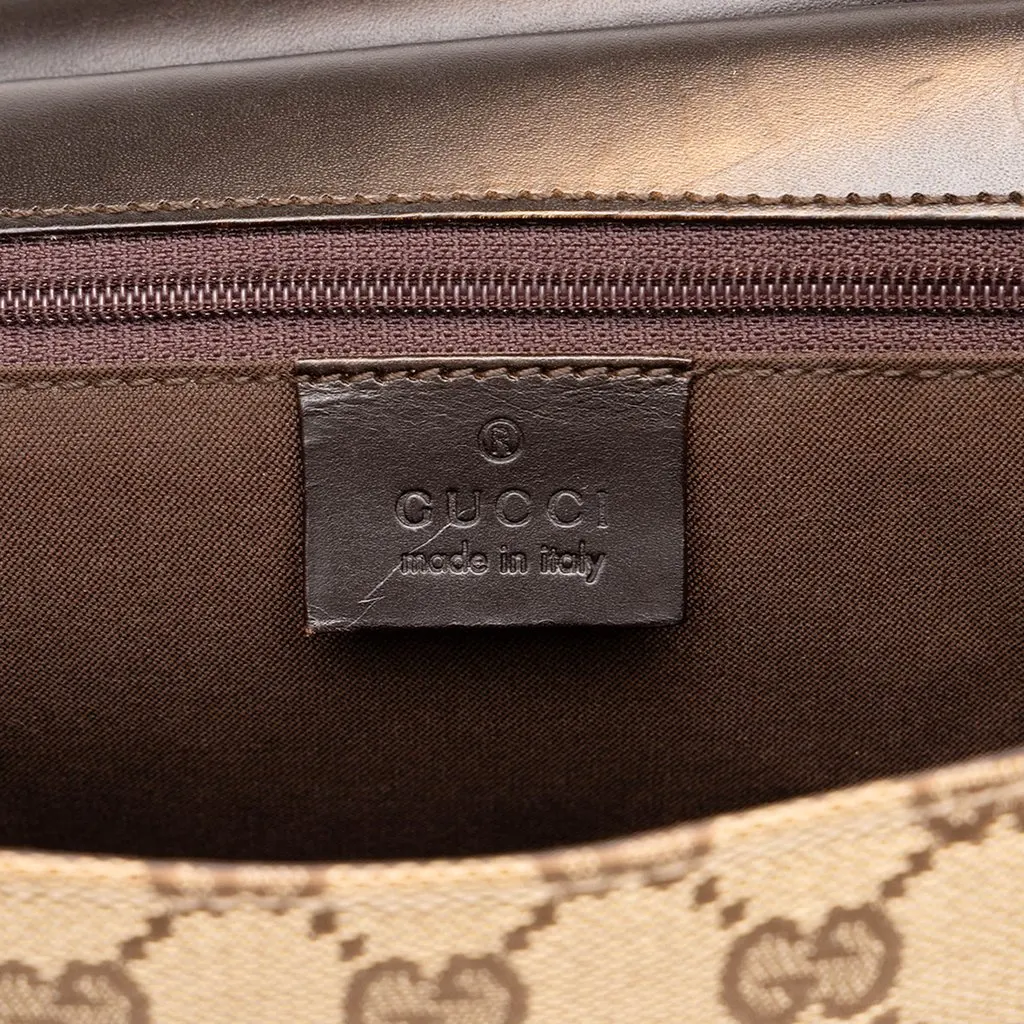 Gucci GG Canvas Flap Handbag Beige Canvas Good - Box View