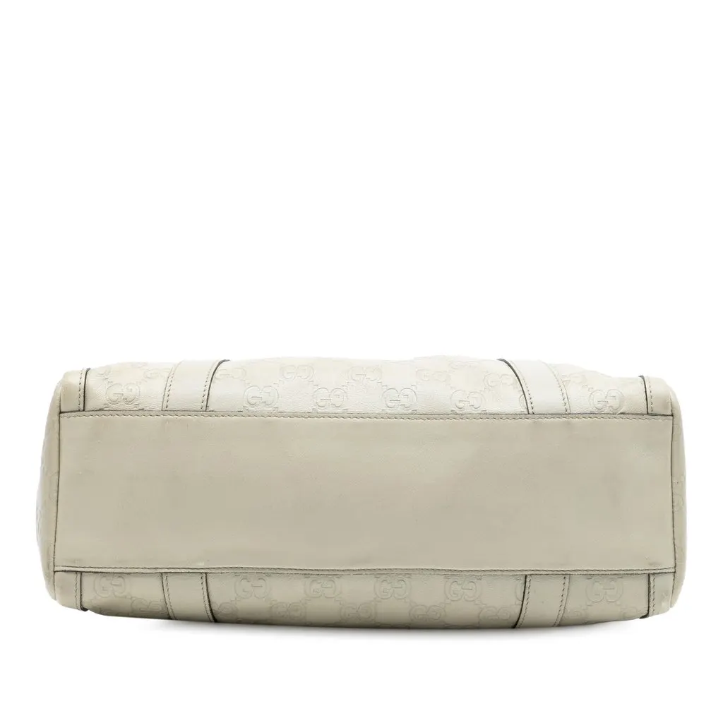 Gucci Guccissima Abbey D Ring Boston Bag White Leather Very good - Inside View