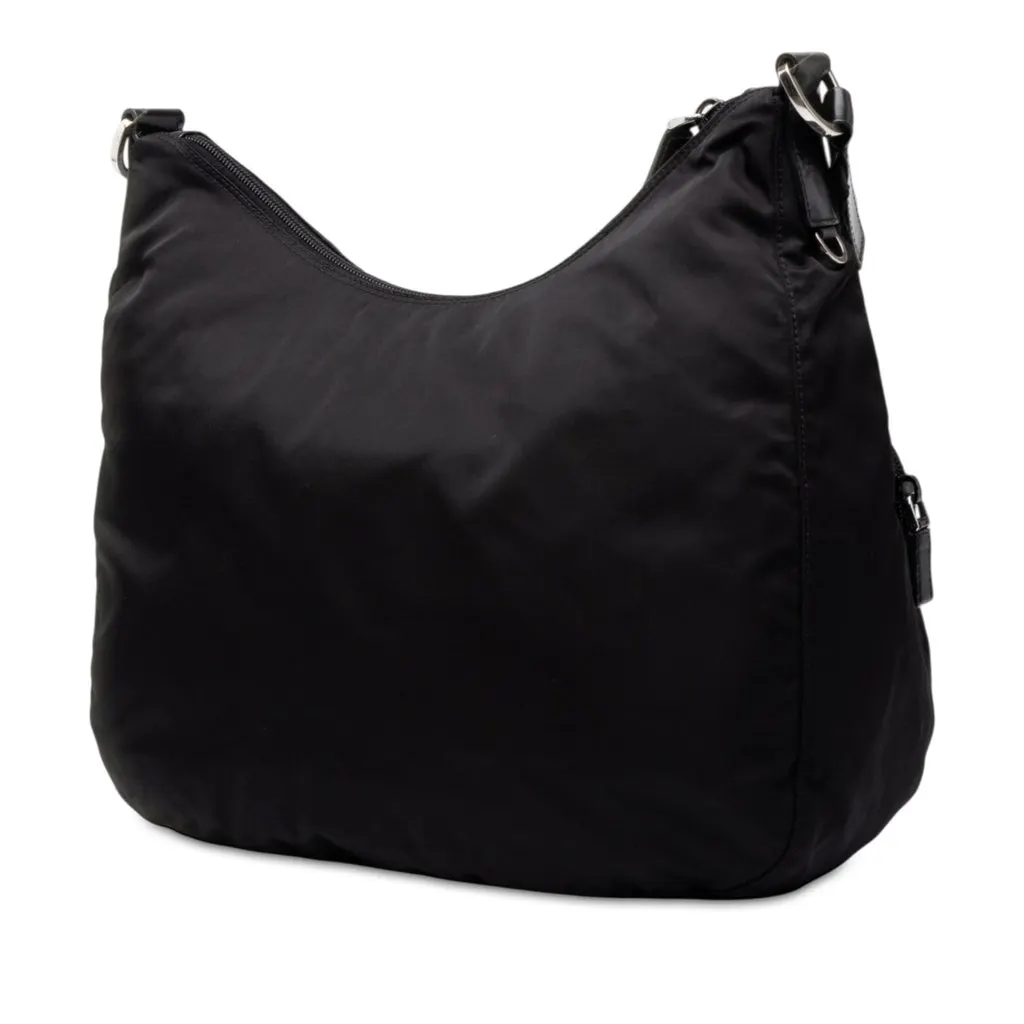 Prada Tessuto Triple Pocket Zip Top Crossbody Black Polyamide Very good - Back View