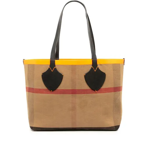 Burberry Mega Check قماش Giant Reversible حقيبة توت
