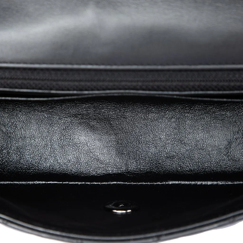 Chanel Mini Rectangular Classic Patent Single Flap Black Leather Very good - Model View