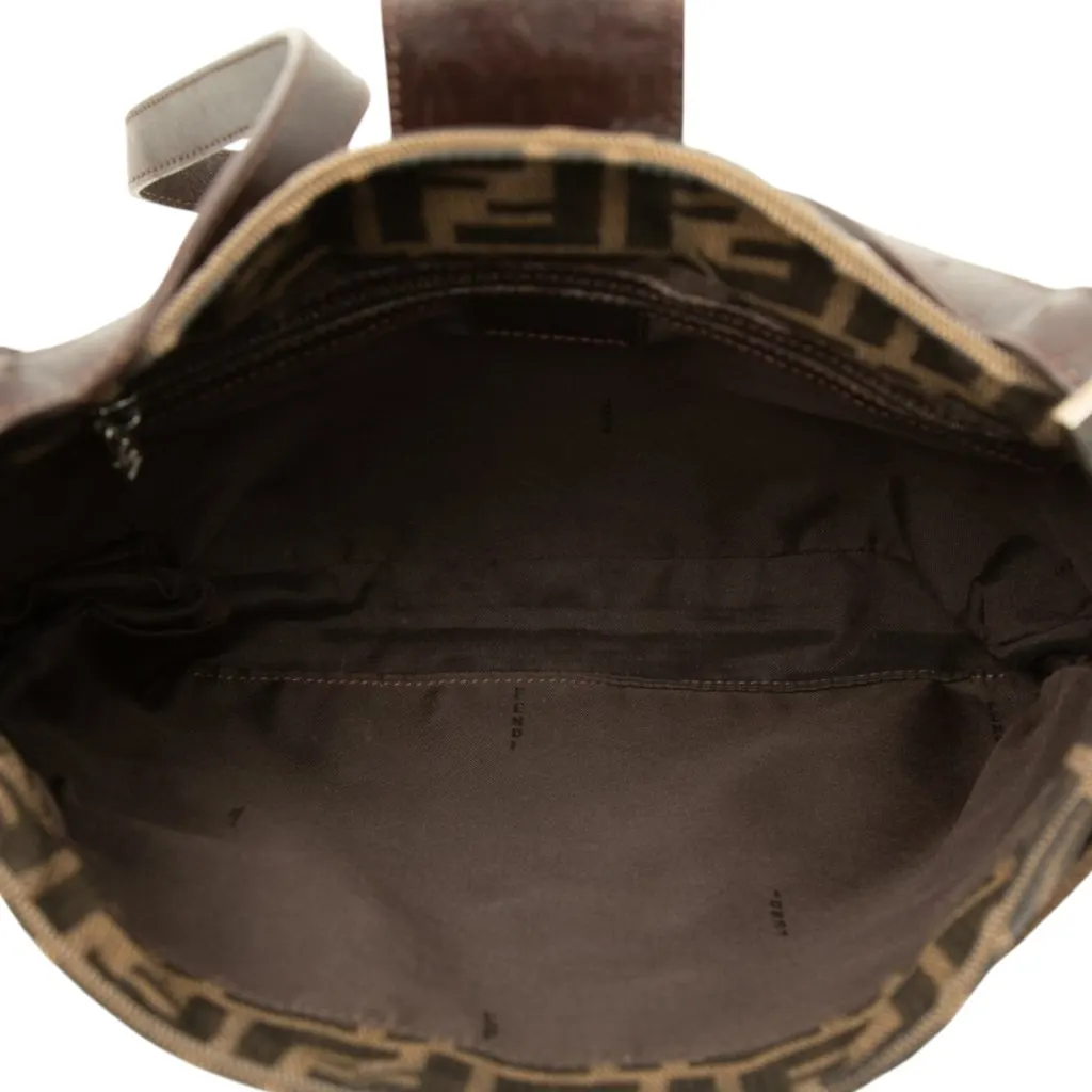Fendi Zucca Canvas Shoulder Bag Brown Canvas Good - Model View