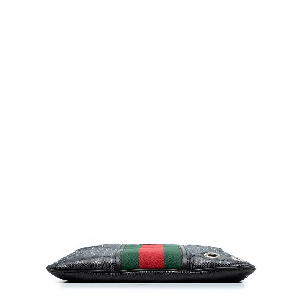 Gucci Fiat 500 Medium GG Imprime Web Messenger Bag Black Canvas Good - Inside View