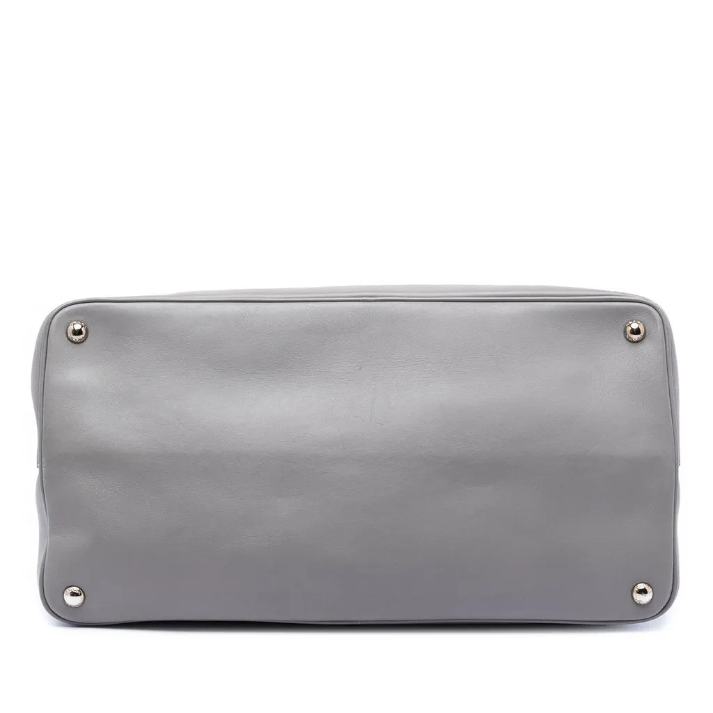 Prada Large City Calf Double Satchel Grey Leather Very good - Inside View