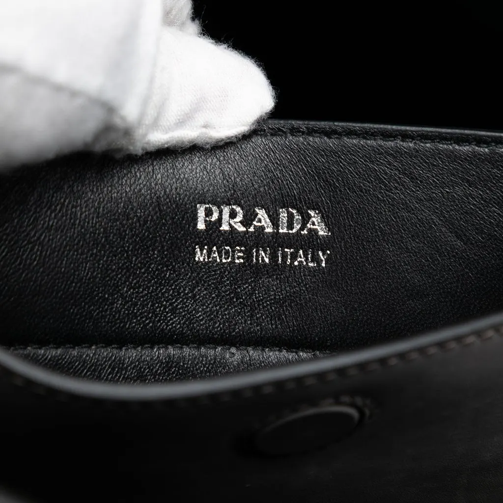 Prada Large City Calf Double Satchel Grey Leather Very good - Box View