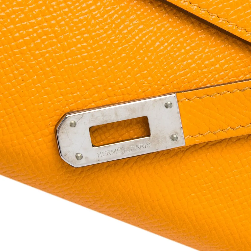Hermès Epsom Kelly Longue Wallet Orange Leather Very good - Box View