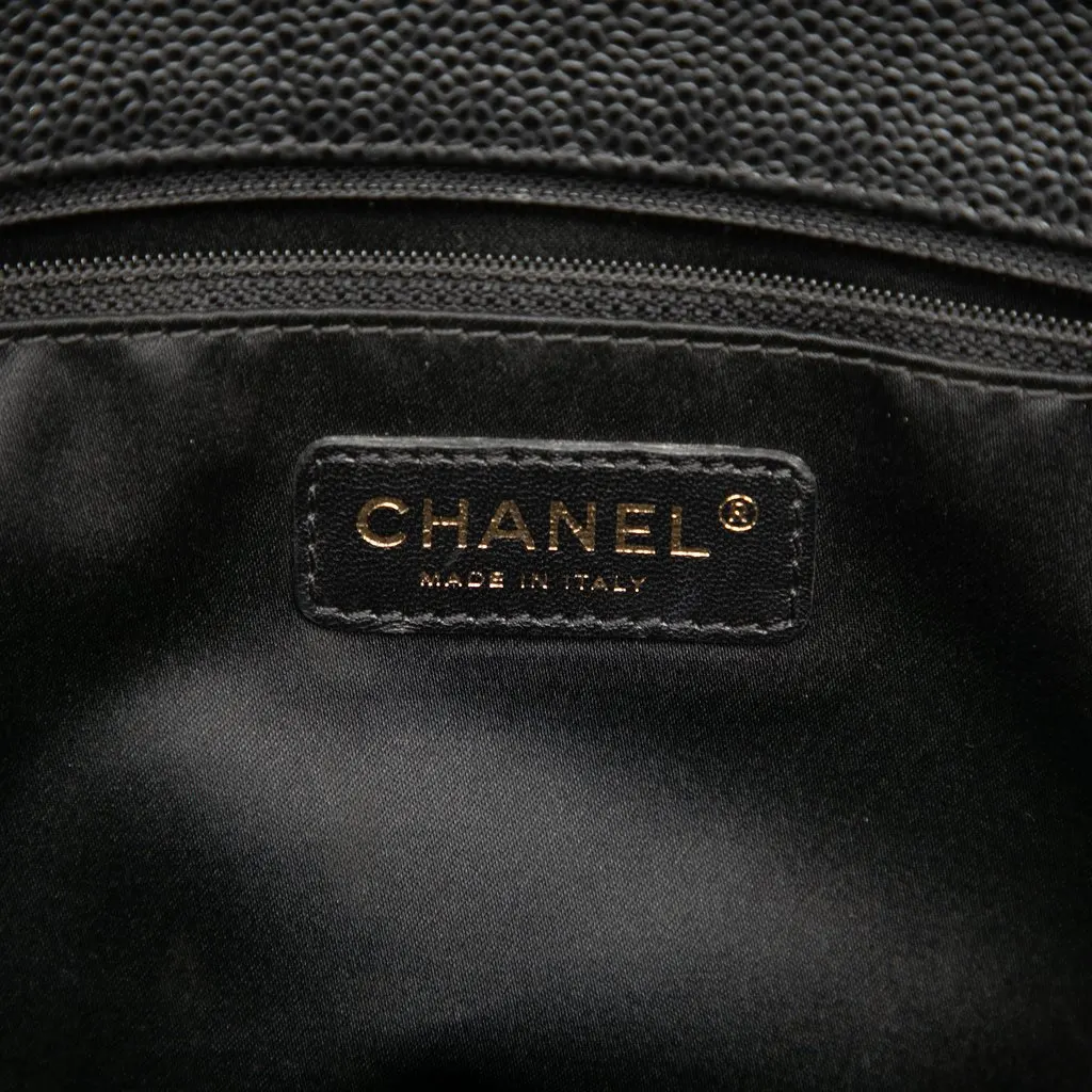 Chanel Caviar Grand Shopping Tote Black Leather Very good - Box View