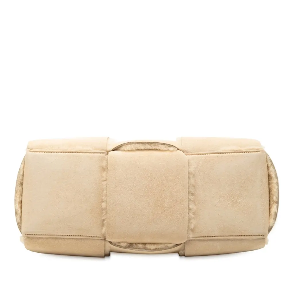 Bottega Veneta Small Suede and Shearling Maxi Intrecciato Arco Tote Brown Leather Very good - Inside View