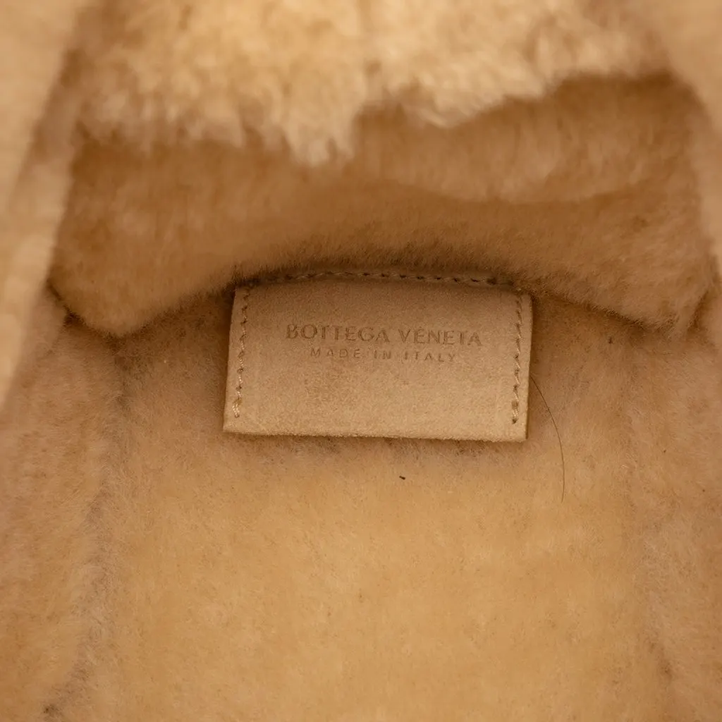 Bottega Veneta Small Suede and Shearling Maxi Intrecciato Arco Tote Brown Leather Very good - Box View