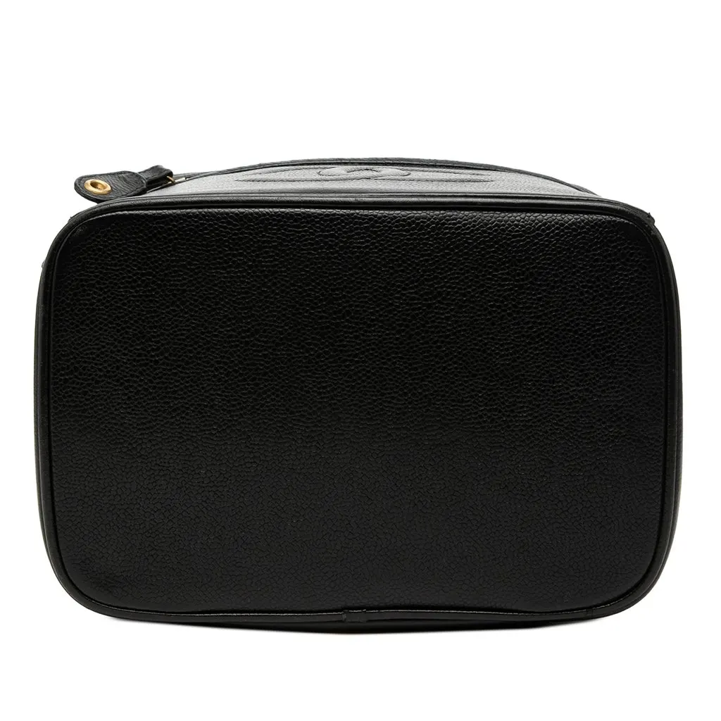 Chanel CC Caviar Vanity Bag Black Leather Good - Inside View