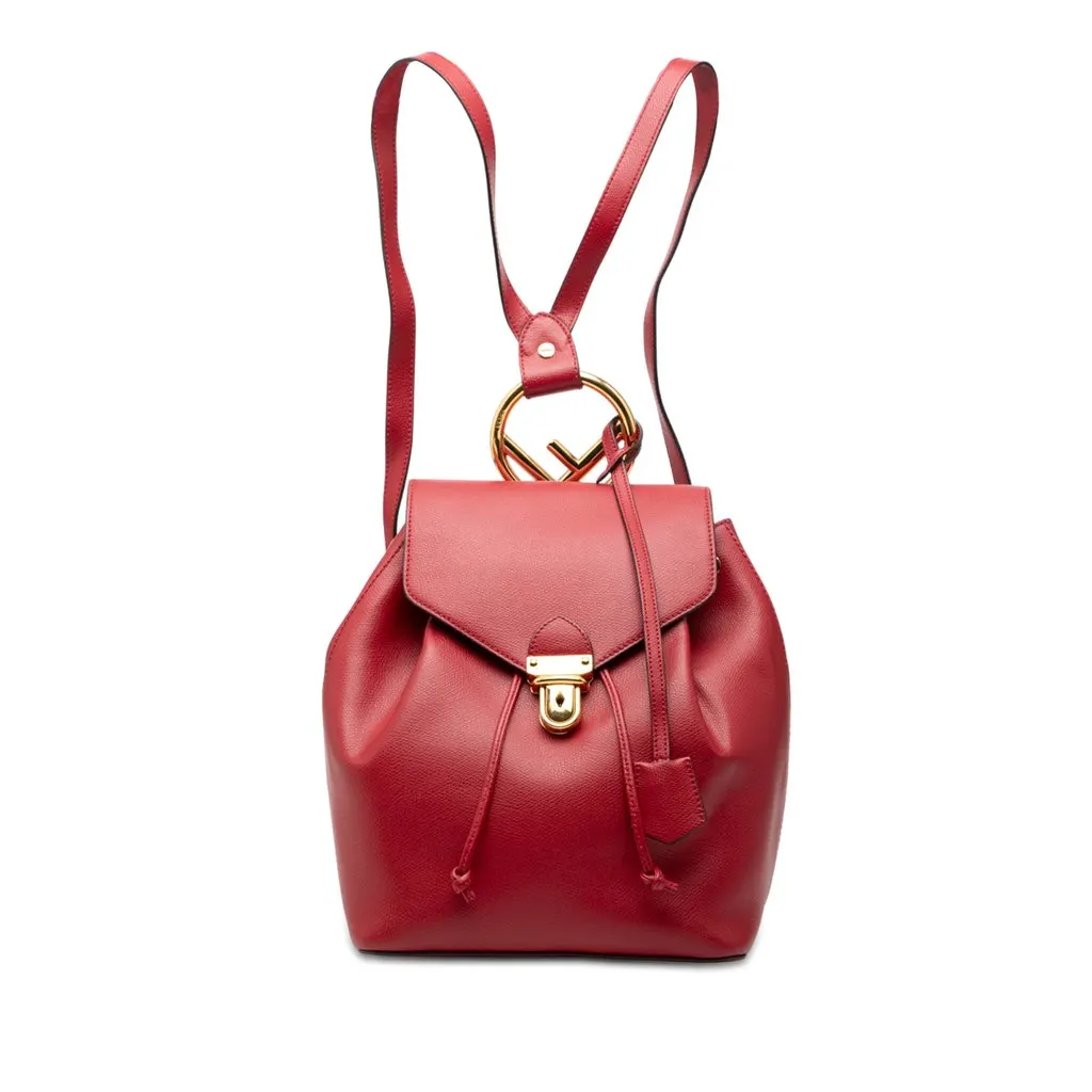 Fendi Leather F is Fendi Backpack Red Leather Very good - Front View