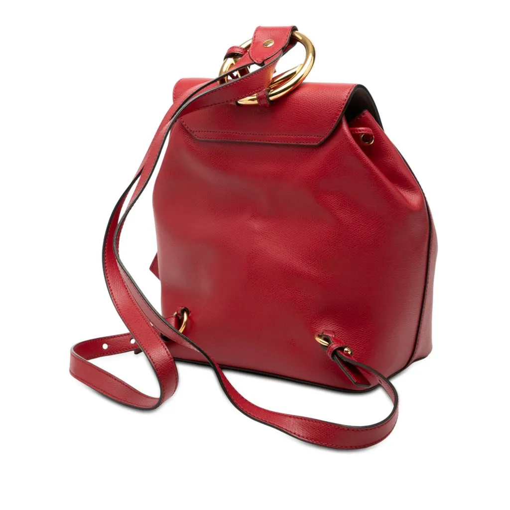 Fendi Leather F is Fendi Backpack Red Leather Very good - Back View