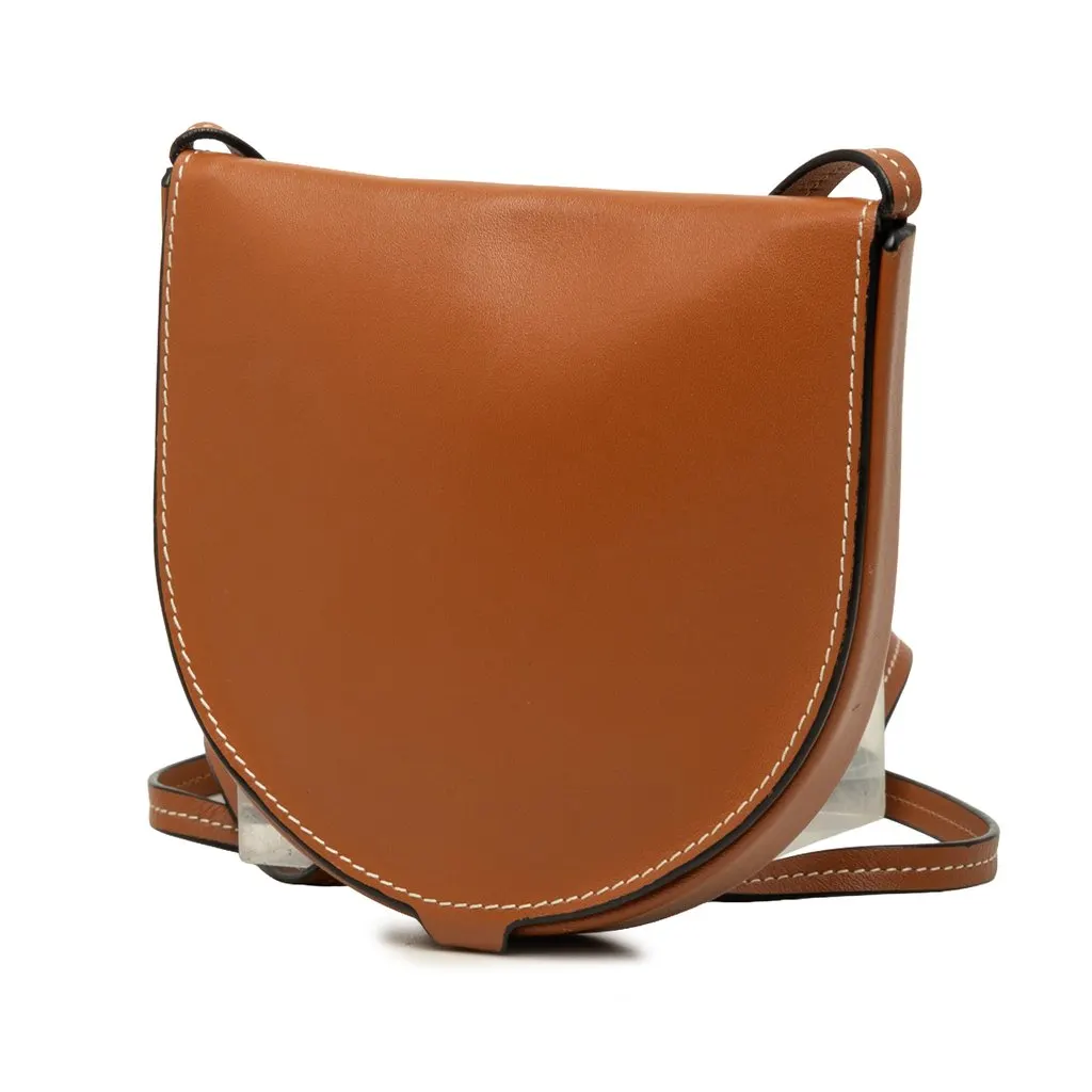 Loewe Small Soft Calfskin Heel Pouch Brown Leather Good - Back View