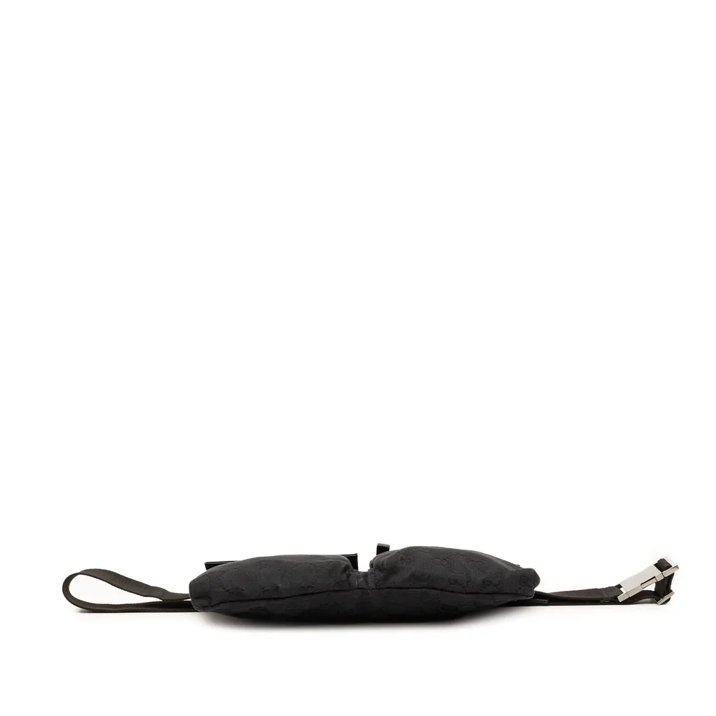 Gucci GG Canvas Double Pocket Belt Bag Black Very good - Inside View