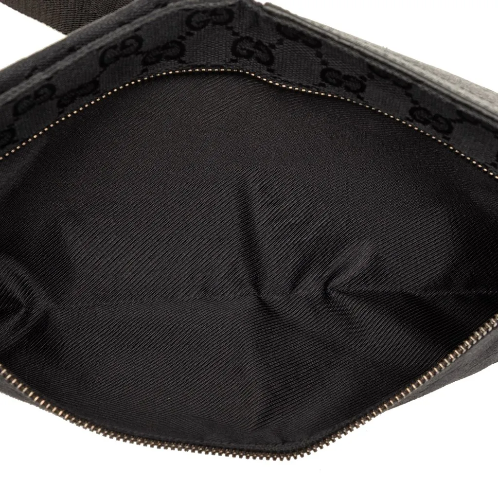 Gucci GG Canvas Double Pocket Belt Bag Black Very good - Model View