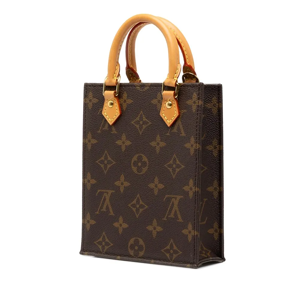 Louis Vuitton Monogram Petit Sac Plat Brown Canvas Very good - Back View