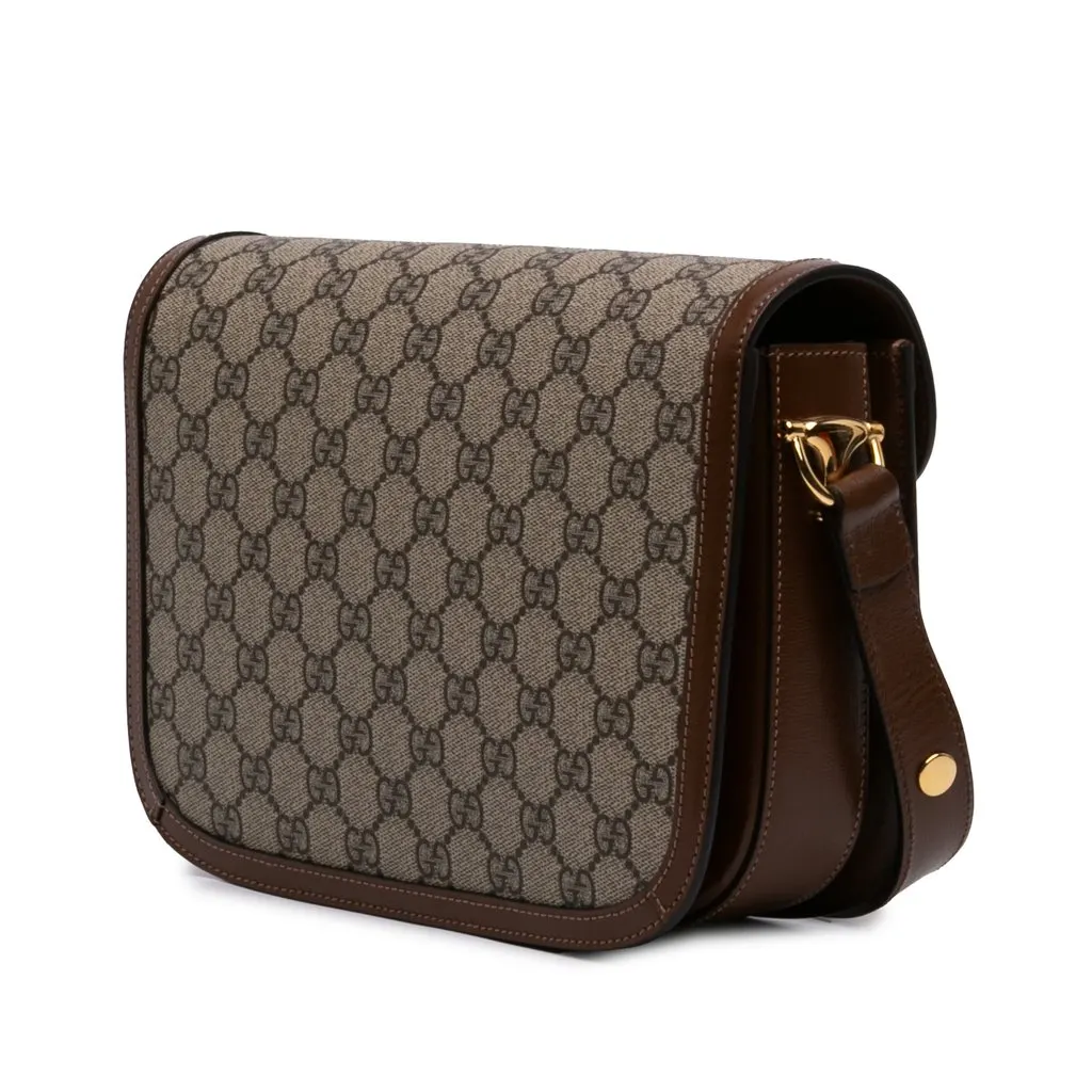 Gucci Medium GG Supreme Horsebit 1955 Shoulder Bag Beige Very good - Back View